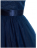 Cap Sleeves Navy Blue Lace Tulle Flower Girl Dress